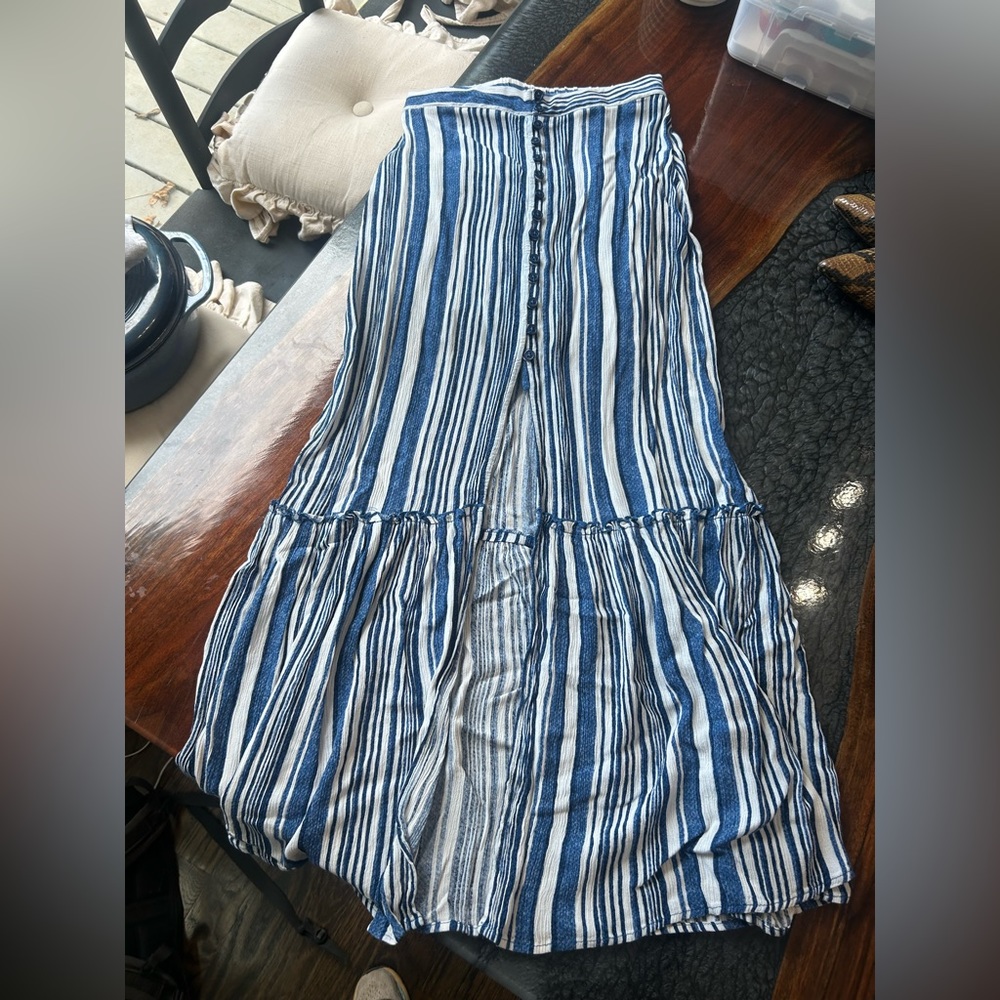 Long Boho Skirt with slit, lightweight skirt